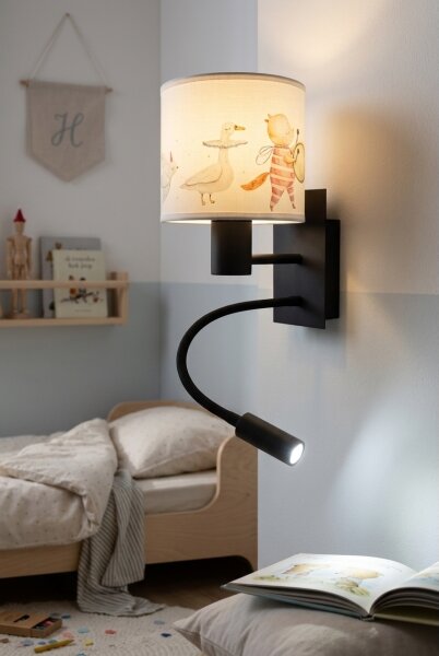Brilagi - LED гъвкава лампа BOBO 1xE27/25W/230V + LED/3W черна/бяла/с животински мотиви