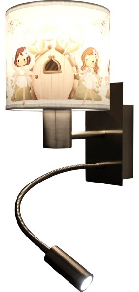Brilagi - LED Flex. лампа BOBO 1xE27/25W/230V + LED/3W матов хром/бяла/розова/феи