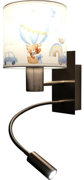 Brilagi - гъвкава LED лампа BOBO 1xE27/25W/230V + вграден LED 3W, хром/бяла/синя/мече