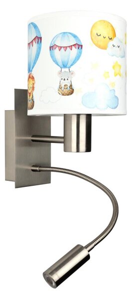 Brilagi - гъвкава LED лампа BOBO 1xE27/25W/230V + LED/3W матов хром/бял със животински мотиви
