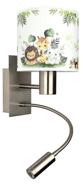 Brilagi - гъвкава LED лампа BOBO 1xE27/25W/230V + LED/3W м. хром/бял/зелен/джунгла