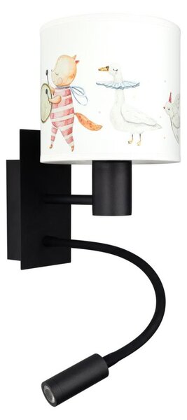 Brilagi - LED гъвкава лампа BOBO 1xE27/25W/230V + LED/3W черна/бяла/с животински мотиви