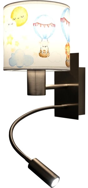 Brilagi - гъвкава LED лампа BOBO 1xE27/25W/230V + LED/3W матов хром/бял със животински мотиви