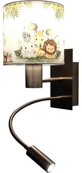 Brilagi - гъвкава LED лампа BOBO 1xE27/25W/230V + LED/3W м. хром/бял/зелен/джунгла