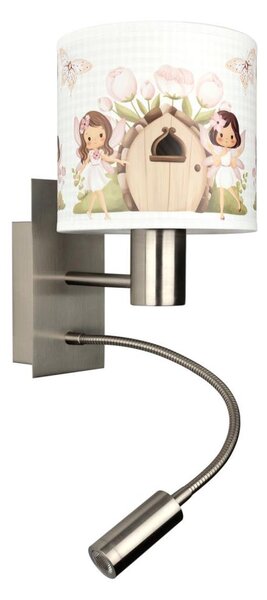Brilagi - LED Flex. лампа BOBO 1xE27/25W/230V + LED/3W матов хром/бяла/розова/феи