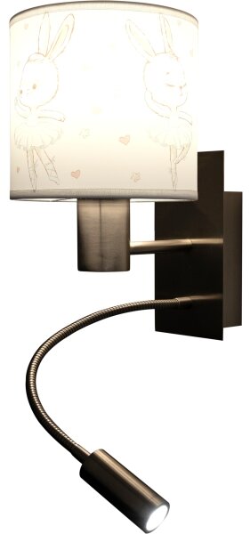 Brilagi - LED Flex. лампа BOBO 1xE27/25W/230V + LED/3W m. хром/бяла/зайчета