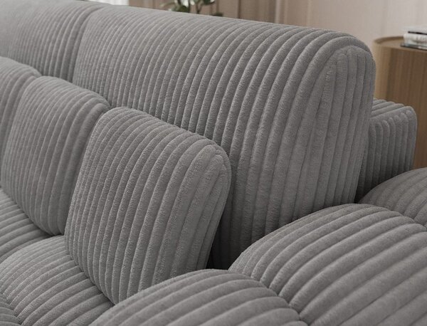 Сив разтегателен диван от рипсено кадифе 256 cm Cotonn – ELTAP