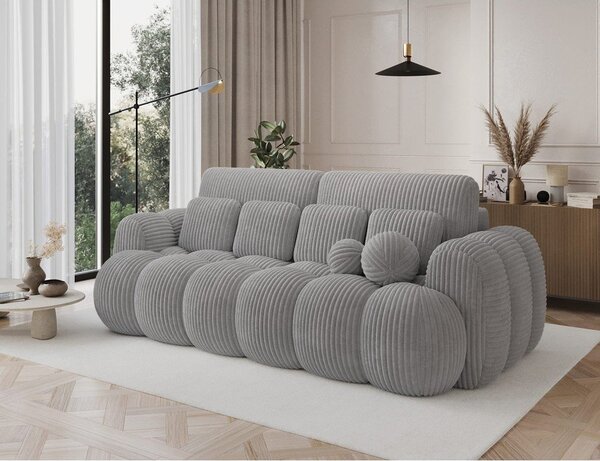 Сив разтегателен диван от рипсено кадифе 256 cm Cotonn – ELTAP