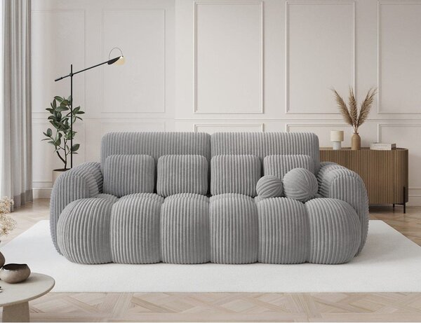 Сив разтегателен диван от рипсено кадифе 256 cm Cotonn – ELTAP