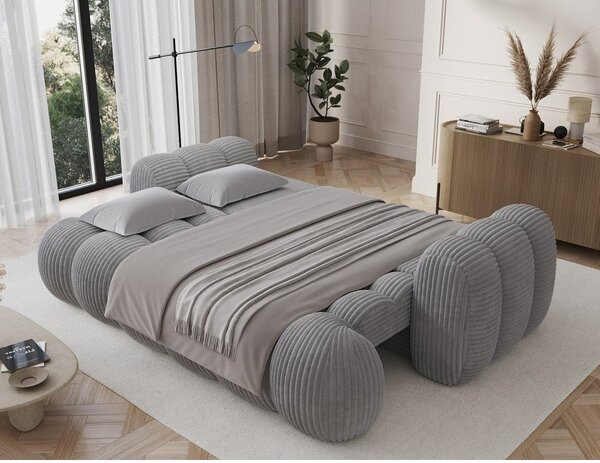 Сив разтегателен диван от рипсено кадифе 256 cm Cotonn – ELTAP