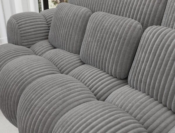 Сив разтегателен диван от рипсено кадифе 256 cm Cotonn – ELTAP