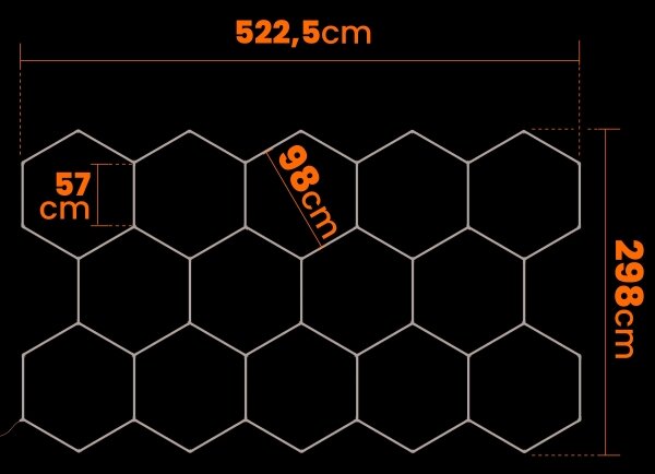 LED димируем плафон HEXAGON LED/570W/85-265V 5000K CRI 90 IP54 бял