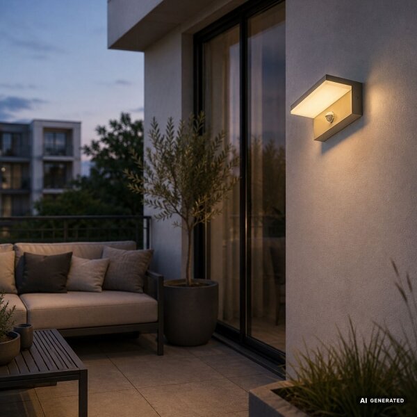 Rabalux 77220 - LED външен стенен аплик със сензор ZARAGOZA 9W/230V IP54 бежов
