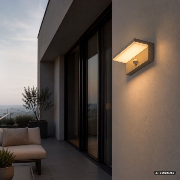 Rabalux 77220 - LED външен стенен аплик със сензор ZARAGOZA 9W/230V IP54 бежов