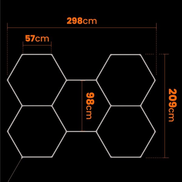 LED димируемо таванно осветително тяло HEXAGON LED/240W/85-265V 5000K CRI 90 IP54 бяло
