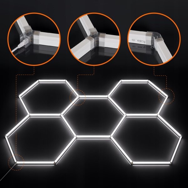 LED димируемо таванно осветително тяло HEXAGON LED/240W/85-265V 5000K CRI 90 IP54 бяло