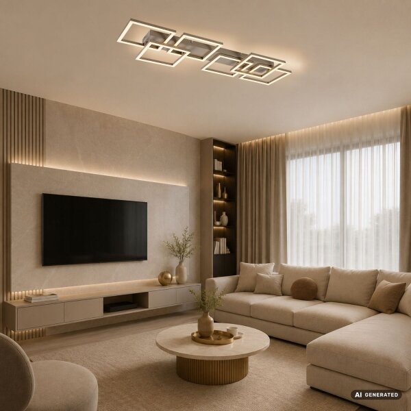 Rabalux 71500 - LED димируема таванна лампа FATMA 40W/230V 3000-6500K 33x100 см бежова + с дистанционно управление