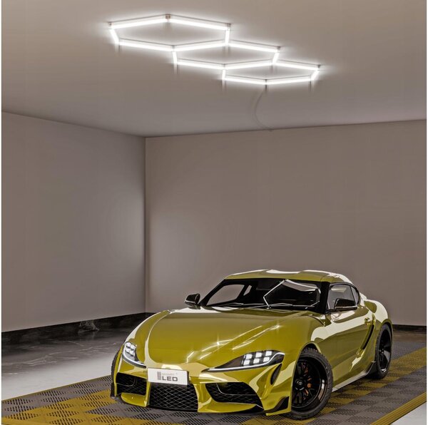 LED таванно осветително тяло HEXAGON LED/128W/85-265V 6000K 248x97 cm CRI 90 IP54 бяло