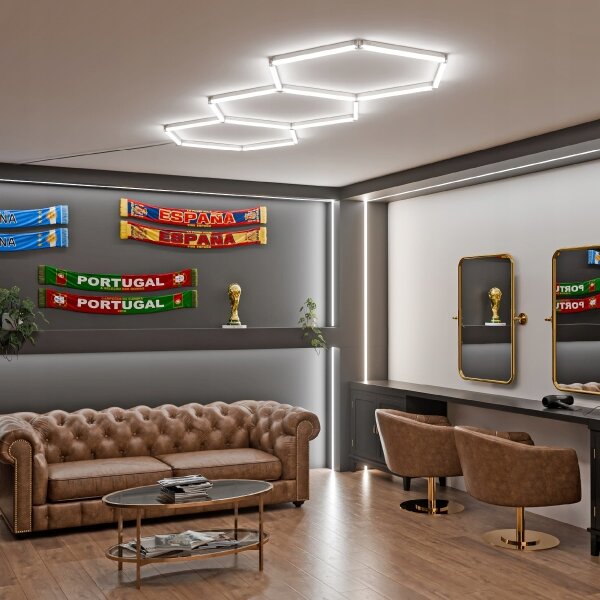LED таванно осветително тяло HEXAGON LED/128W/85-265V 6000K 248x97 cm CRI 90 IP54 бяло