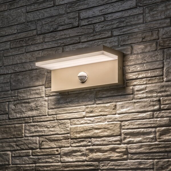 Rabalux 77220 - LED външен стенен аплик със сензор ZARAGOZA 9W/230V IP54 бежов