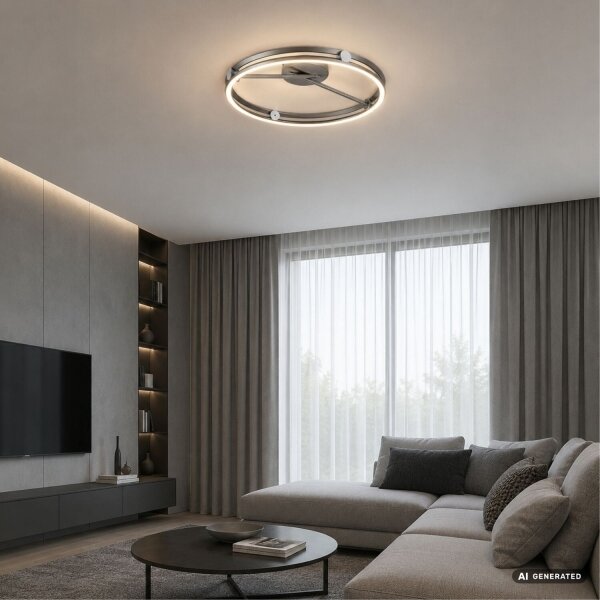 Rabalux 71277 - LED димируема таванна лампа TRIXO 60W/230V 3000-6500K Ø 50 см сива + дистанционно управление