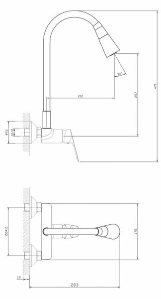 СТЕНЕН СМЕСИТЕЛ С БЯЛА ЛЕБЕДКА LINNI WHITE MATT 5108152W 7789