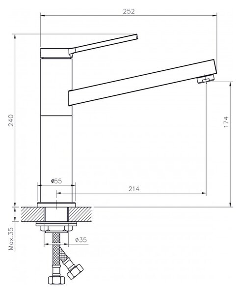 КУХНЕНСКИ СМЕСИТЕЛ LUX KITCHEN LINE ICF 7179187
