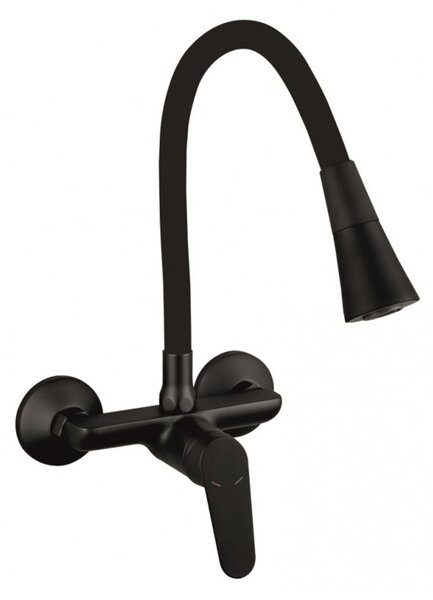 СТЕНЕН СМЕСИTEЛ С ЧЕРНА ЛЕБЕДКА LINNI BLACK MATT 5108152B 7789
