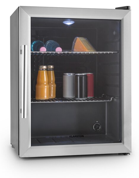 Klarstein Beersafe L, 60-литров хладилник, енергиен клас E, стъклена врата, неръждаема стомана