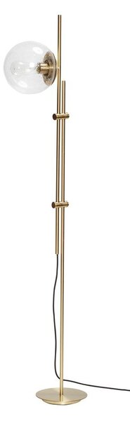 Подова лампа в месингов цвят със стъклен абажур (височина 147 cm) Bubble – Hübsch