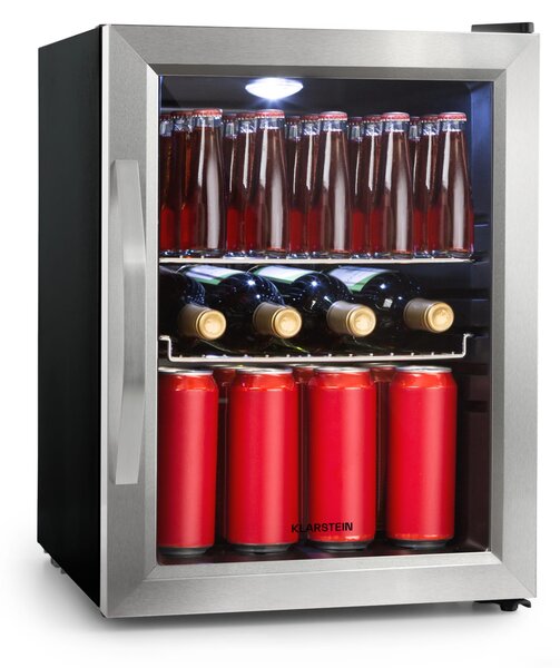Klarstein Beersafe M, хладилник, С, LED, 2 метални решетки, стъклена врата, черен