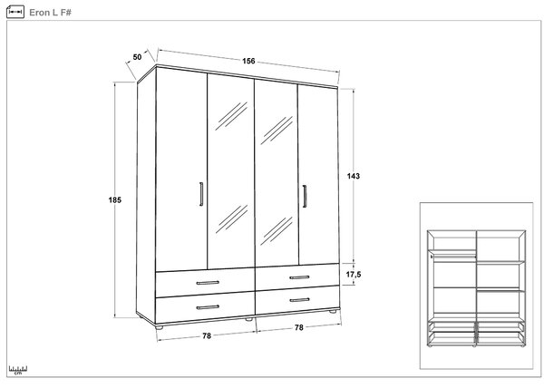 Гардероб четирикрил Ерон L