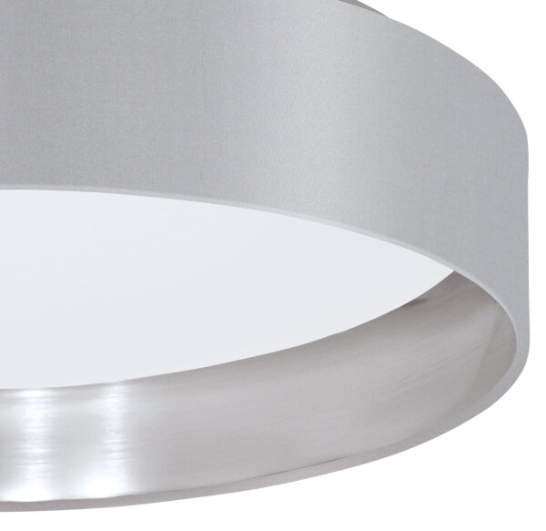 Eglo 31623 - LED таванен плафон MASERLO LED/16W/230V диам. 40,5 cm сив/сребрист