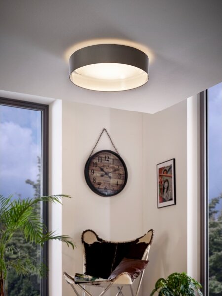 Eglo 31623 - LED таванен плафон MASERLO LED/16W/230V диам. 40,5 cm сив/сребрист