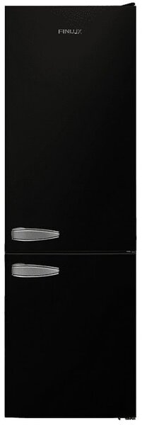Хладилник с фризер Finlux FXCA 31330 BLE RETRO, клас E, 268 л. общ обем, свободностоящ, 221 kWh/годишно, LED осветление, черен