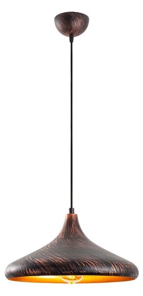 Черно/в меден цвят висящо осветително тяло с метален абажур ø 34 cm Barek – Opviq lights