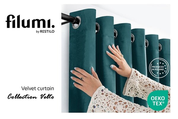 Затъмняваща завеса в петролен цвят 140x175 cm Velto – Filumi