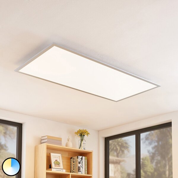 Lindby Zento LED панел, CCT, дистанционно управление, димиране., Затъмняване, Металик, Кухня, Пластмаса, Модерен