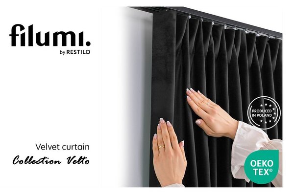 Черна затъмняваща завеса 200x270 cm Velto – Filumi