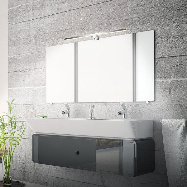 Briloner LED огледална лампа Dun 2 в 1, хром, IP44, дължина 50 cm, Металик, Баня, Пластмаса, Модерен