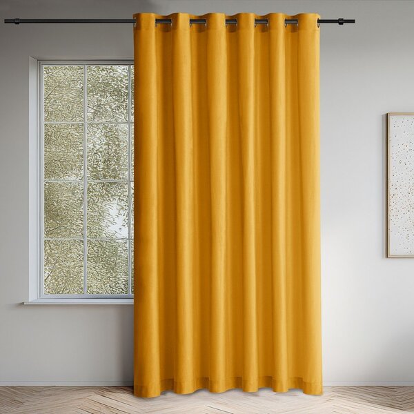 Затъмняваща завеса в цвят горчица 200x300 cm Velto – Filumi