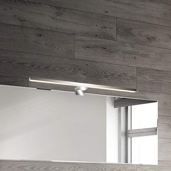 Briloner LED огледална лампа Dun 2 в 1, хром, IP44, дължина 50 cm, Металик, Баня, Пластмаса, Модерен