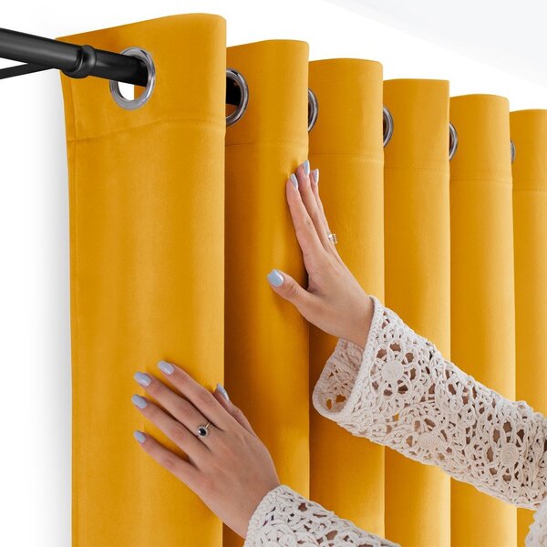 Затъмняваща завеса в цвят горчица 200x300 cm Velto – Filumi