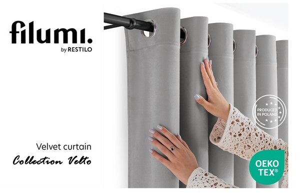Сива затъмняваща завеса 140x270 cm Velto – Filumi