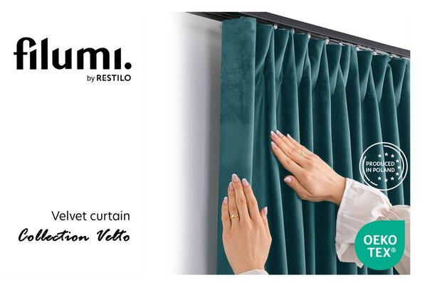 Затъмняваща завеса в петролен цвят 140x250 cm Velto – Filumi