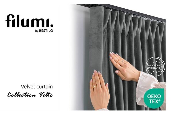 Тъмносива затъмняваща завеса 200x250 cm Velto – Filumi