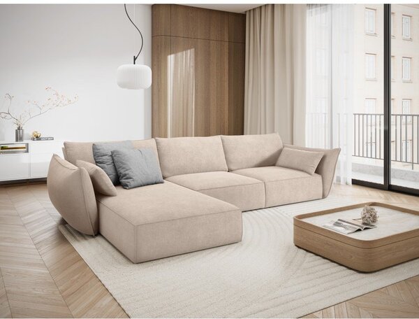 Бежов ъглов диван (ляв ъгъл) Vanda - Mazzini Sofas