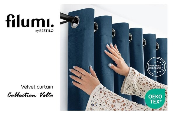 Синя затъмняваща завеса 140x250 cm Velto – Filumi