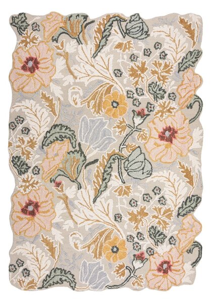 Светлорозов ръчно изработен вълнен килим 120x170 cm Daphne Shaped Floral – Flair Rugs