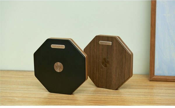 Черна светлинна декорация с USB ø 12 cm Twist Hexagon – Gingko
